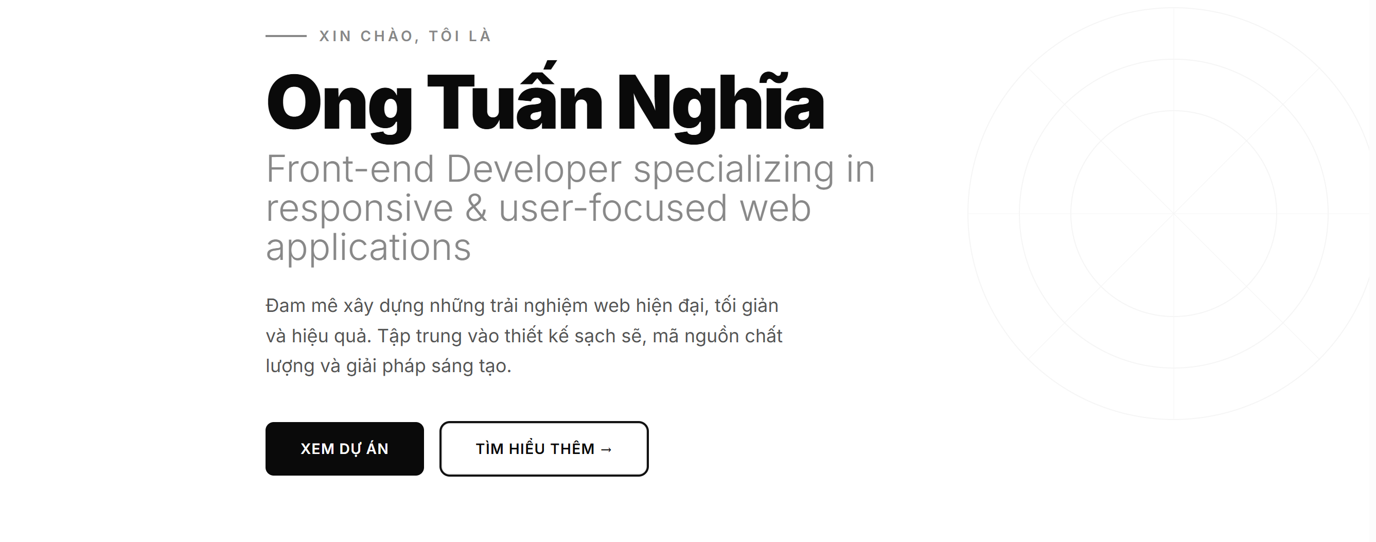 Screenshot dự án Portfolio Website